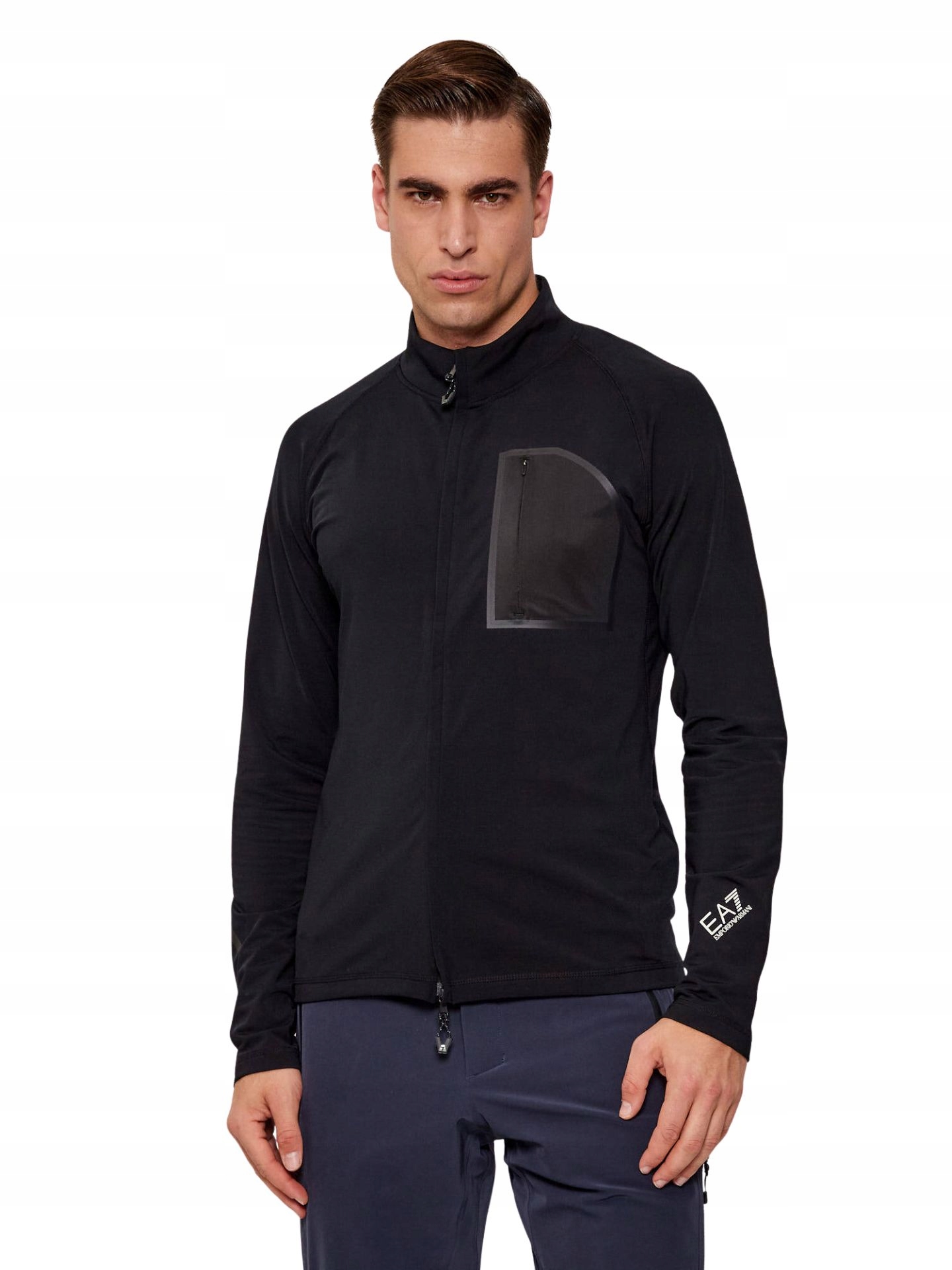 Bluza męska EA7 Emporio Armani Cortina Powerstretch Full Zip Black L