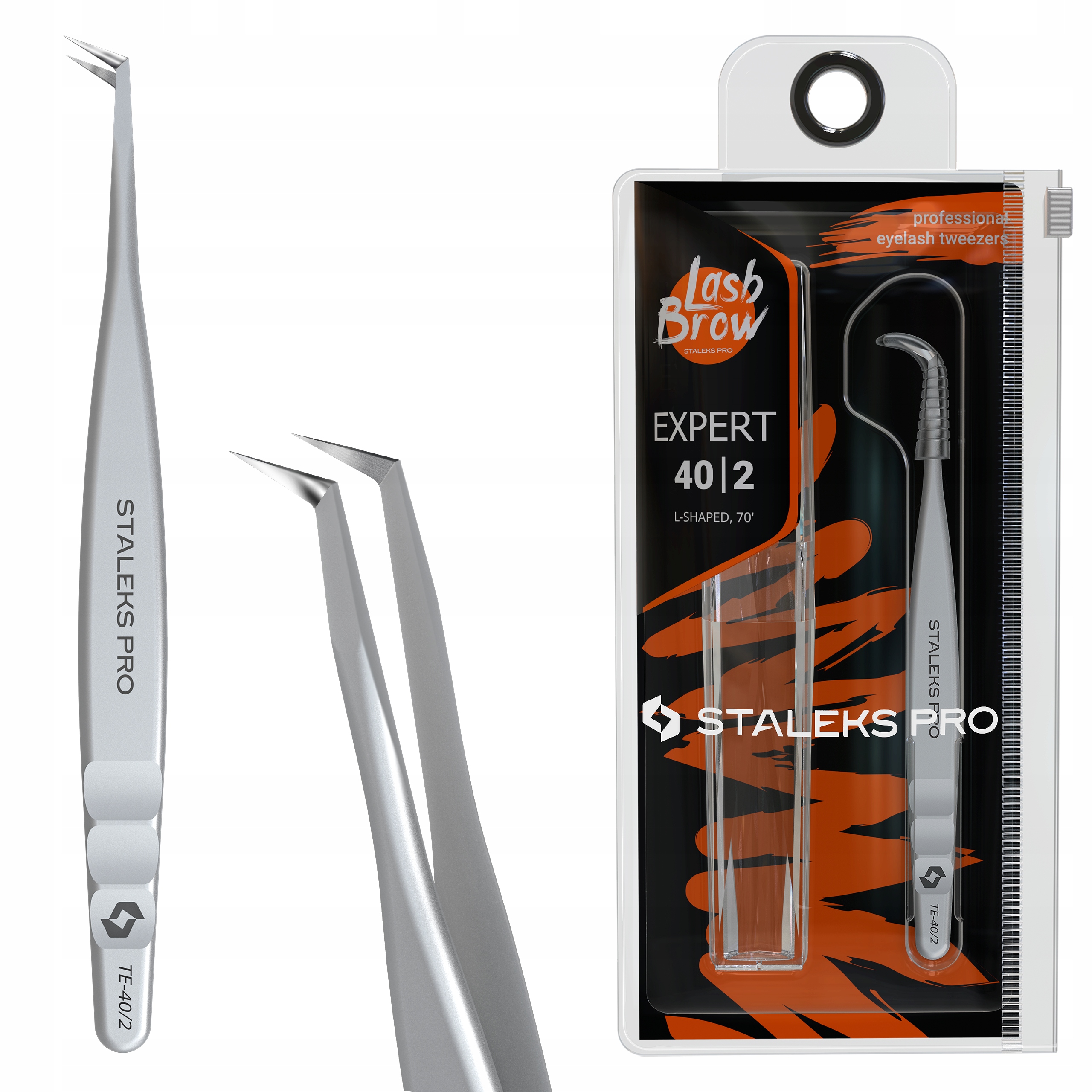 Pinzeta Na Prodlužování Řas Písmeno L (70') Staleks Pro Expert TE-40/2
