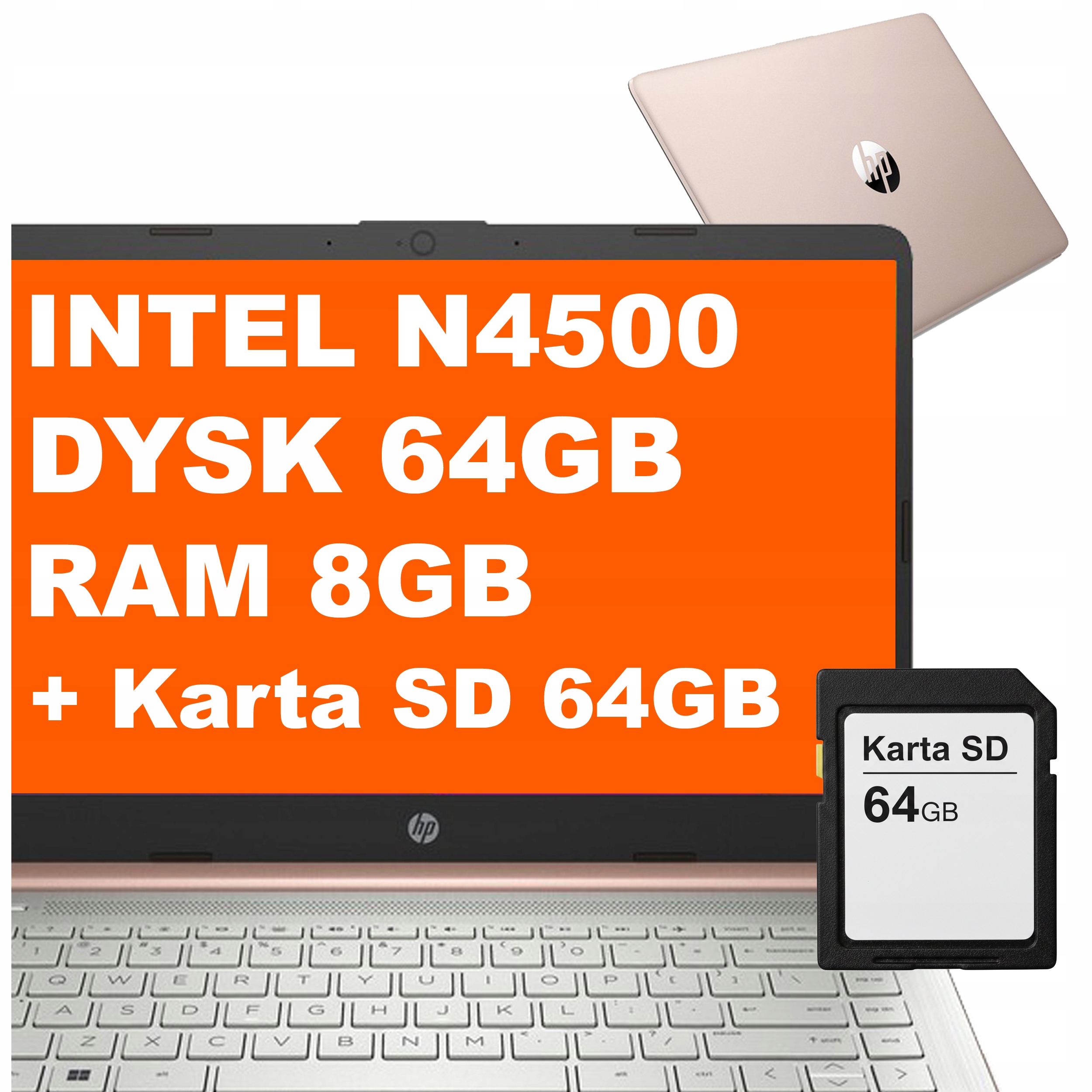 Laptop edukacyjny Hp 14-dq Intel N 8GB 64GB eMMC 64GB Sd Intel Uhd Hd Win11