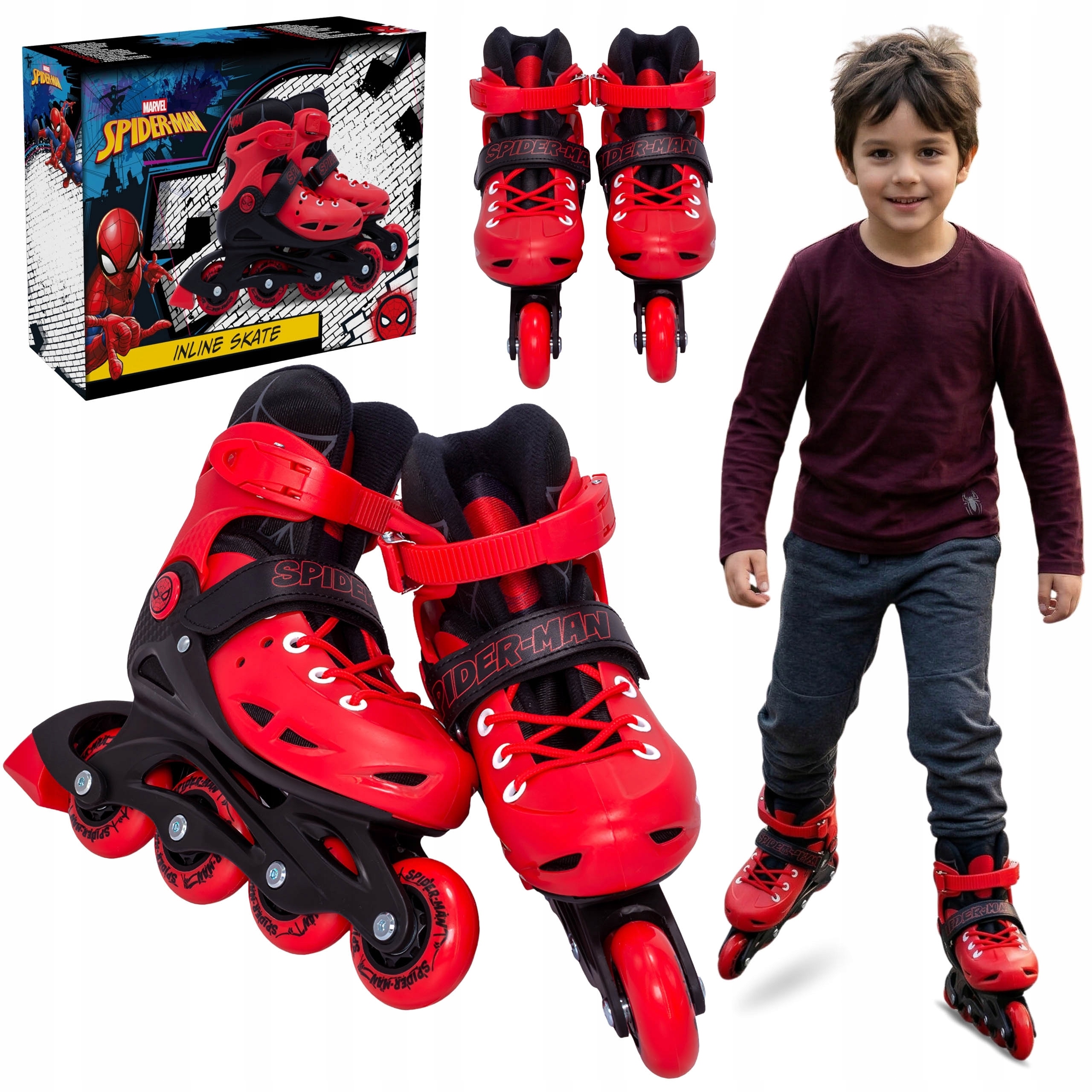 Marvel Spider-Man Rolki chłopięce Regulowane dla chłopca 30-33 Eu