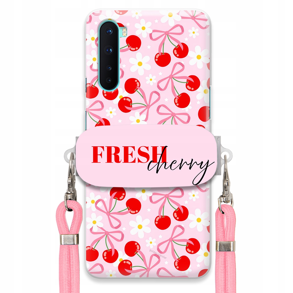 Puzdro pre Oneplus Nord Case držiak šnúrok Ružový Fresh Cherry Kokardy