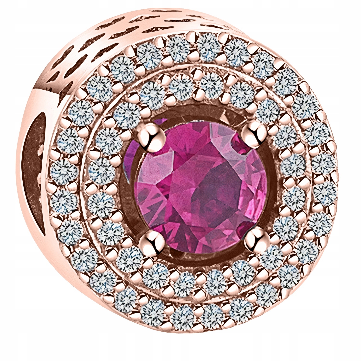 Charms Pozlacený Červený Křišťál Zirkony Červený Zirkon Stříbro 925