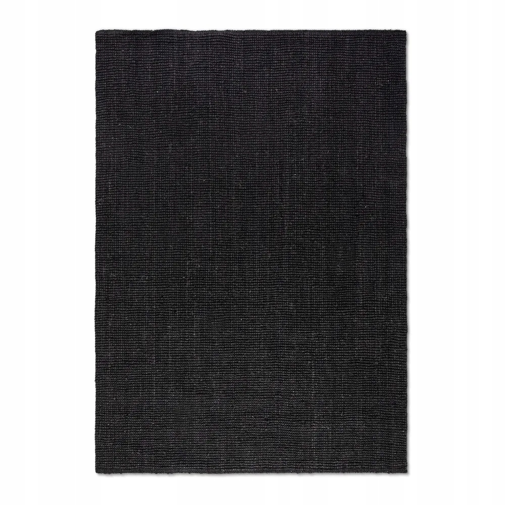 Jutový koberec do obývačky 120 x 170 cm, prírodný čierny jutový koberec