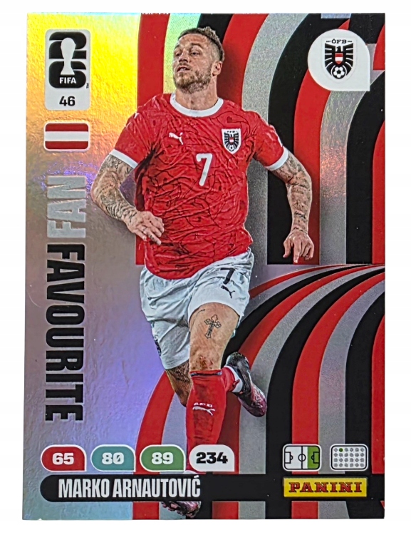 Karty Piłkarskie Panini World Cup 2026 Fan Favourite 46 Marko Arnautovic