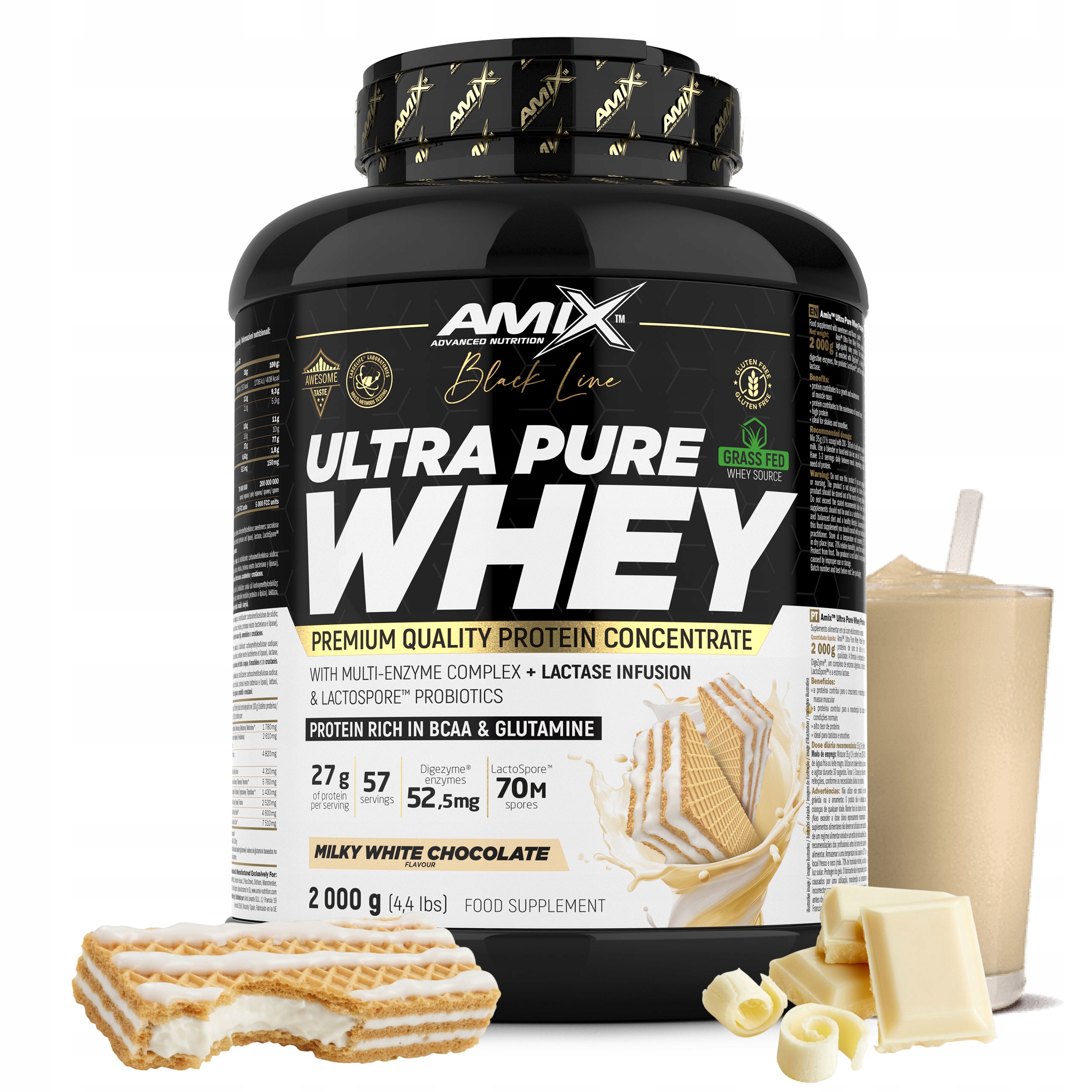 Syrovátkový protein Wpc koncentrát doplněk stravy bílá čokoláda 2 kg bez lepku