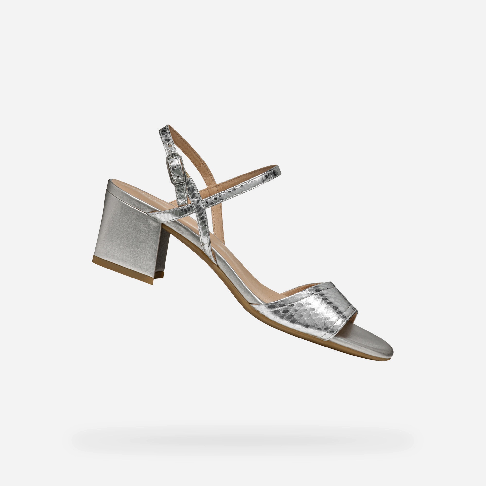 Geox Stříbrné dámské sandály Geox New Eraklia 50