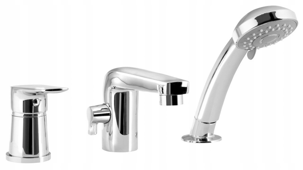 Lotta trojprvková batéria na okraj vane, chróm (LT984) /sm/