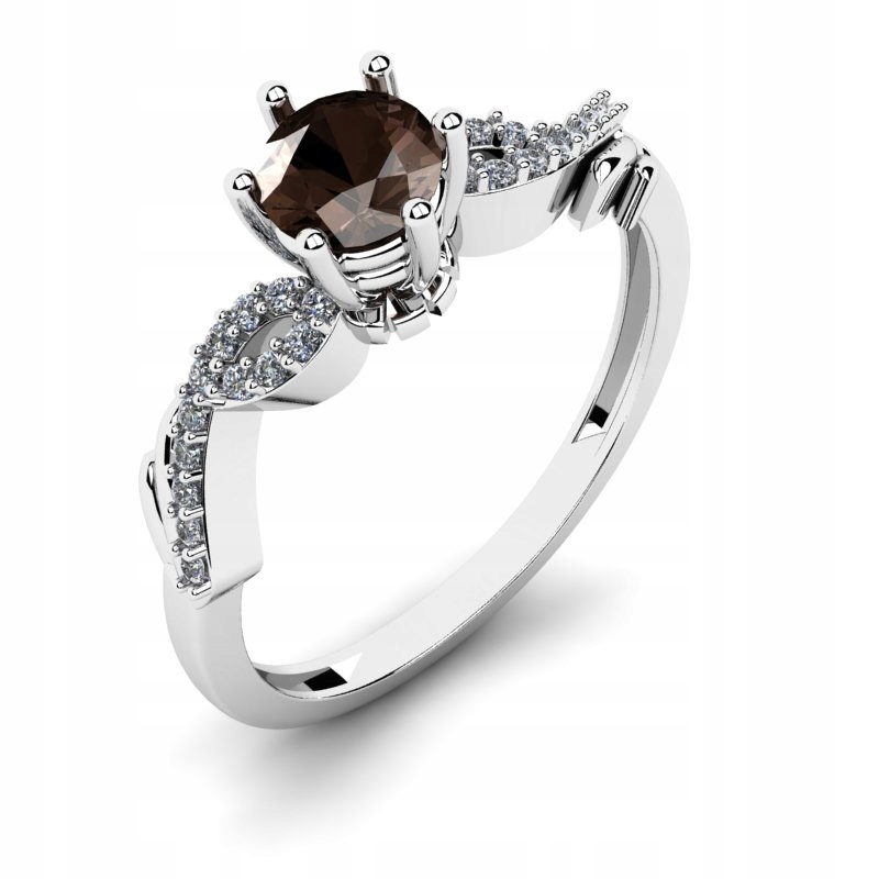 

Pierścionek Z Białego Złota Z Kwarcem I Brylantami