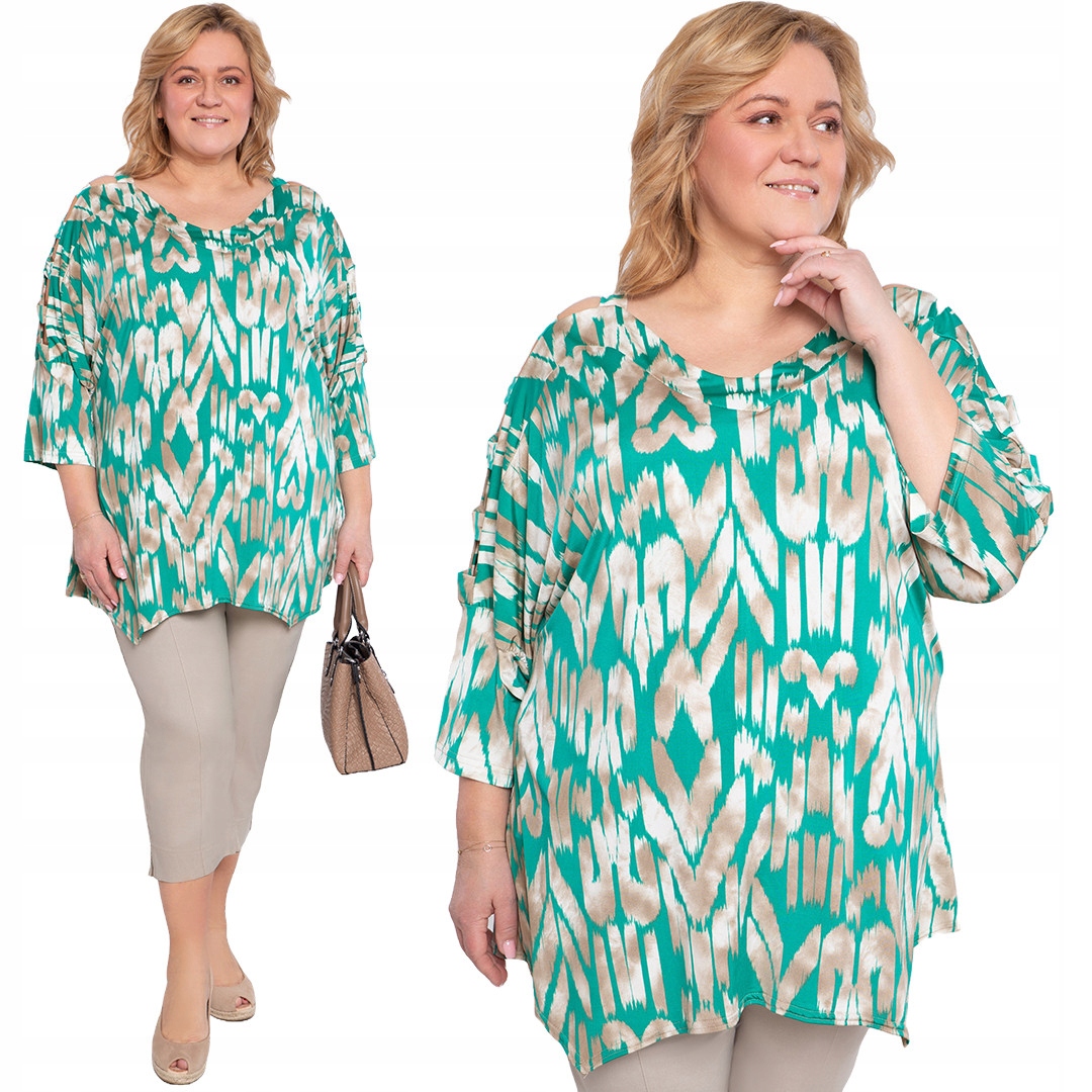 Zeleno-béžová tunika 58/60