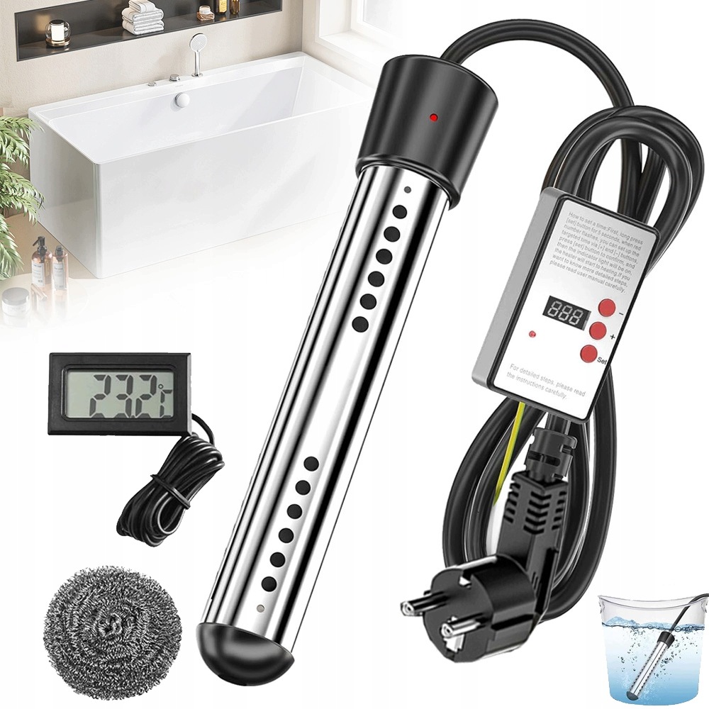 Ponorný Ohřívač 3000 W Elektrický Do Bazénu A Vody Do Vany S Časovačem