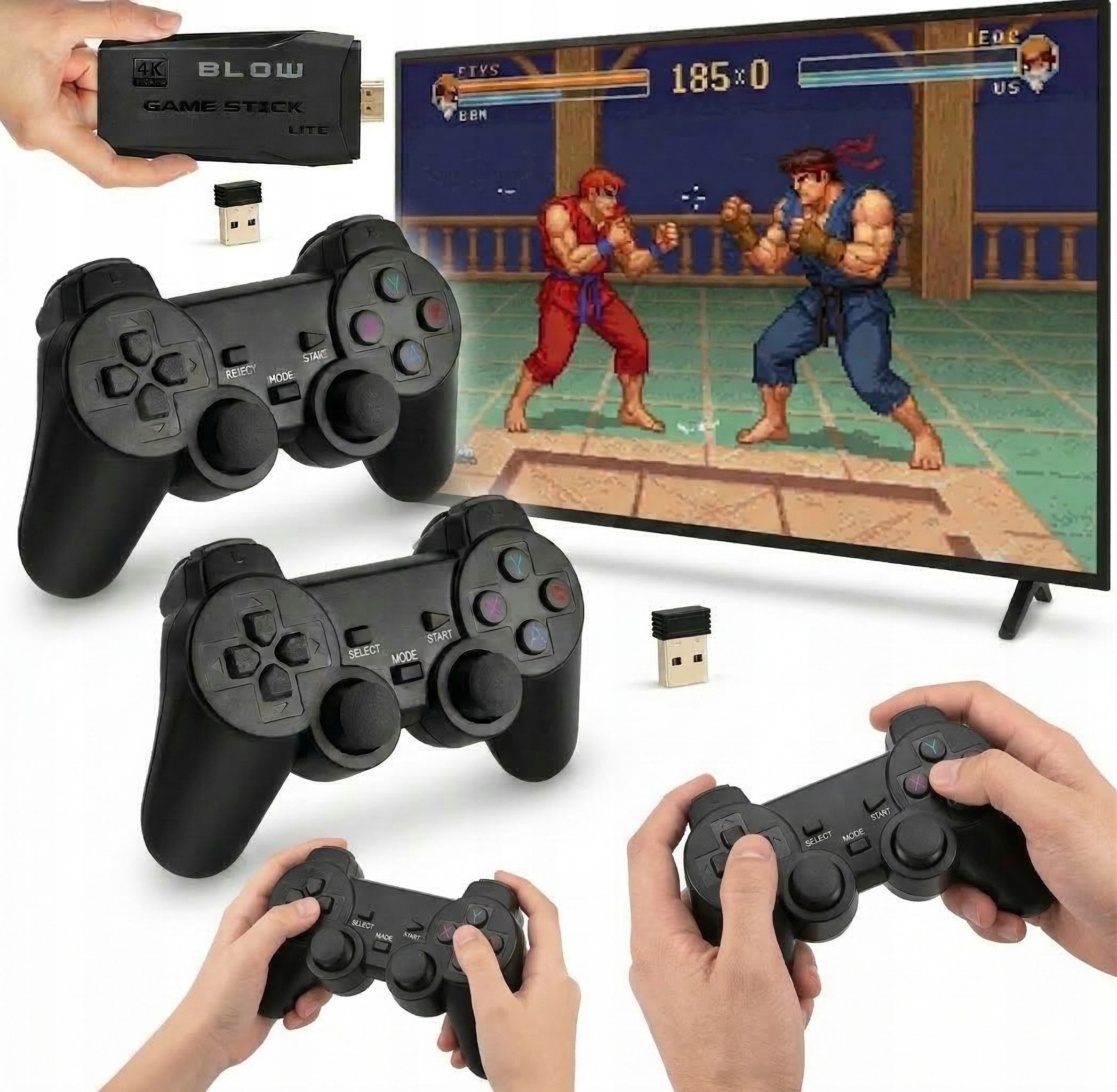 Gra Telewizyjna Retro Konsola Hdmi Bezprzewodowa 2 Pady dla Dzieci Zabawka