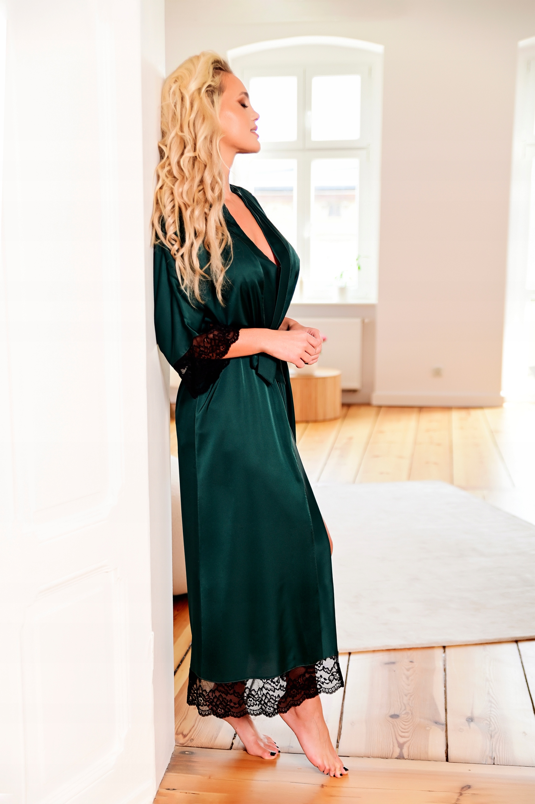 Komplet Muna sexy kompletek pro ni satén S černý dárek Den žen