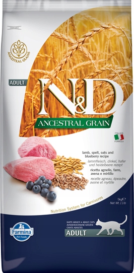 Farmina N&amp;d Ancestral Grain Lamb &amp; Blueberry Adult Cat 5 kg