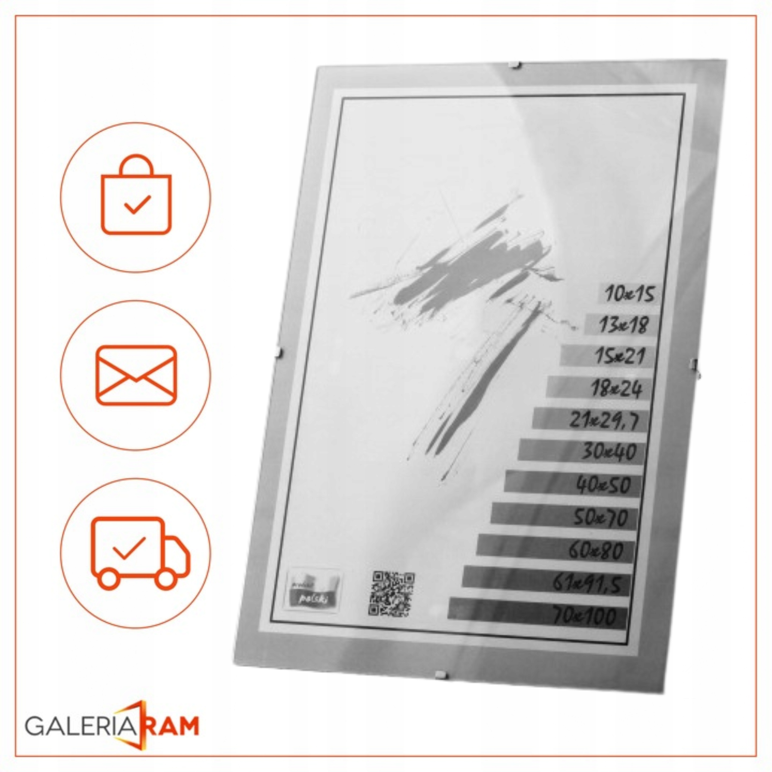 ANTYRAMA 68x96 PLEXI - PRODUKT POLSKI -PUZZLE PLAKAT 96x68 Galeria Ram Materiał przedniej osłony szkło akrylowe (plexi)