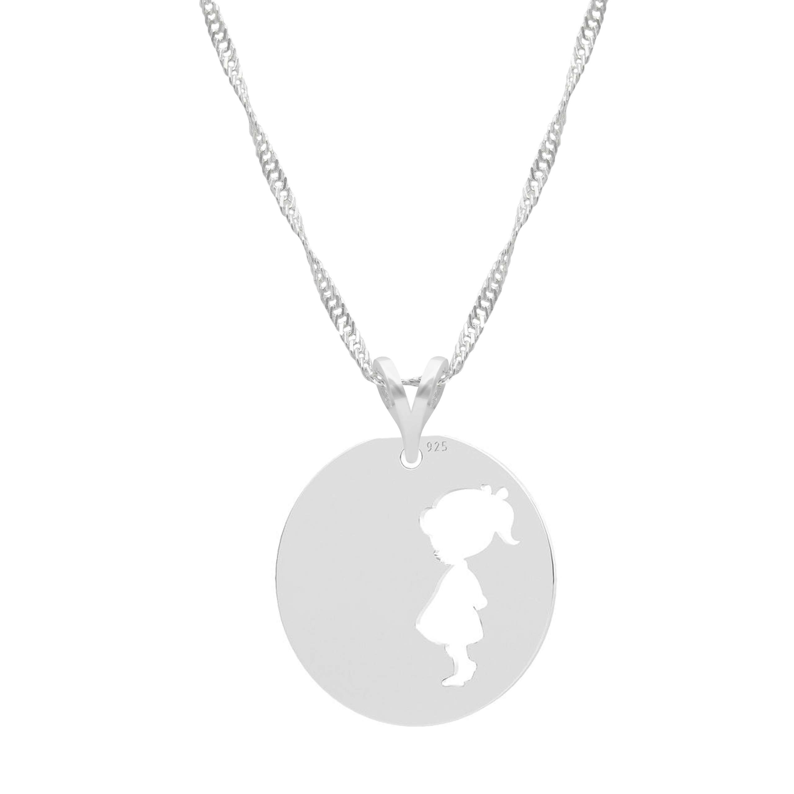 Stříbrný řetízek náhrdelník 925 Dívka