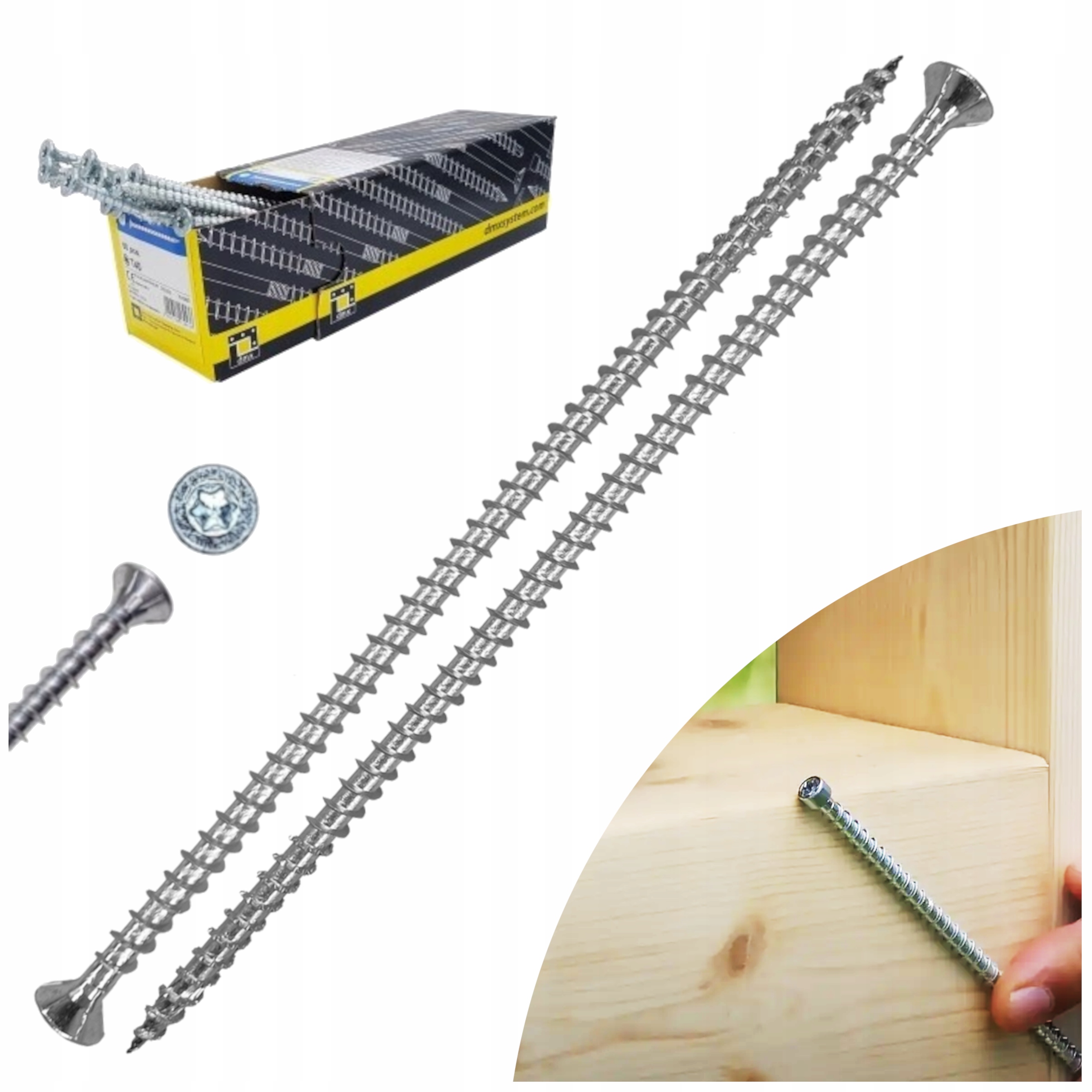 Wkręty Ciesielskie 8X260 Wkręty Do Drewna z Pełnym Gwintem Stożkowe 50 szt