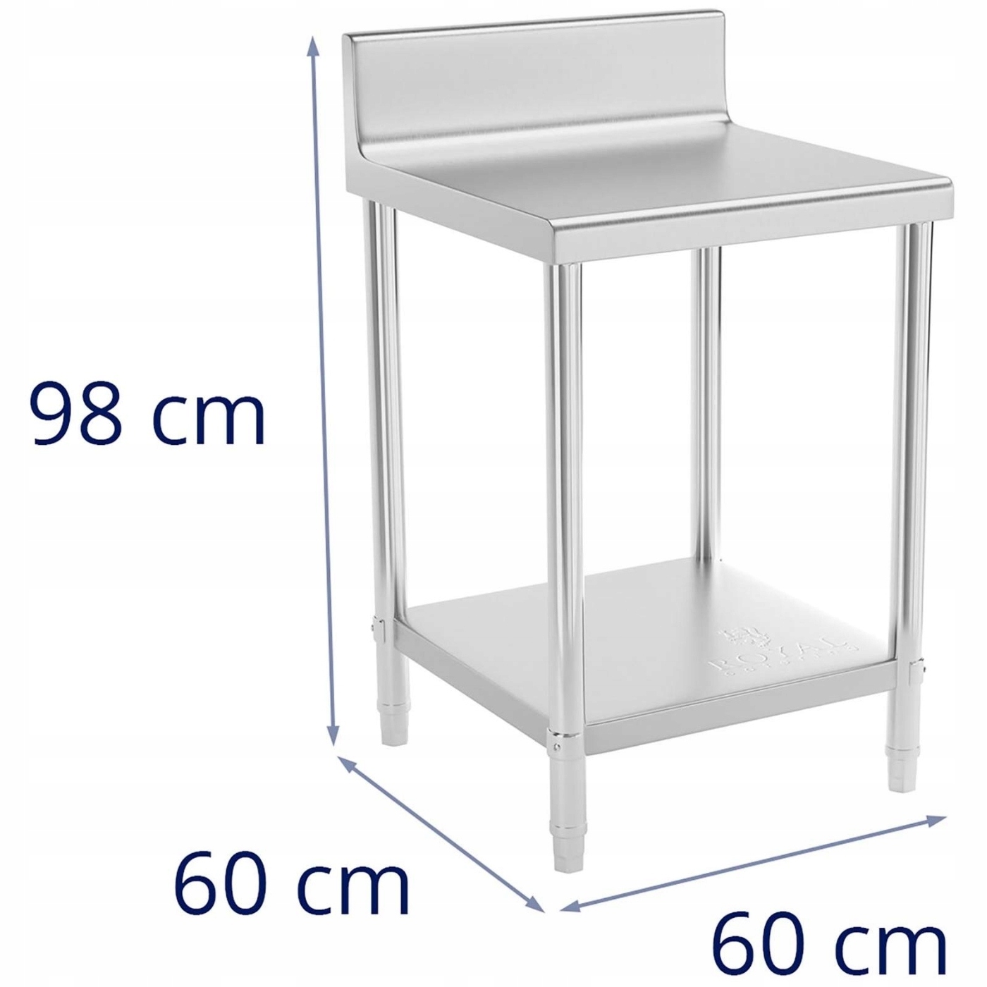 STÓŁ ROBOCZY ZE STALI NIERDZEWNEJ DO 150kg Z PÓŁKĄ Kod producenta RCAT-60/60-N