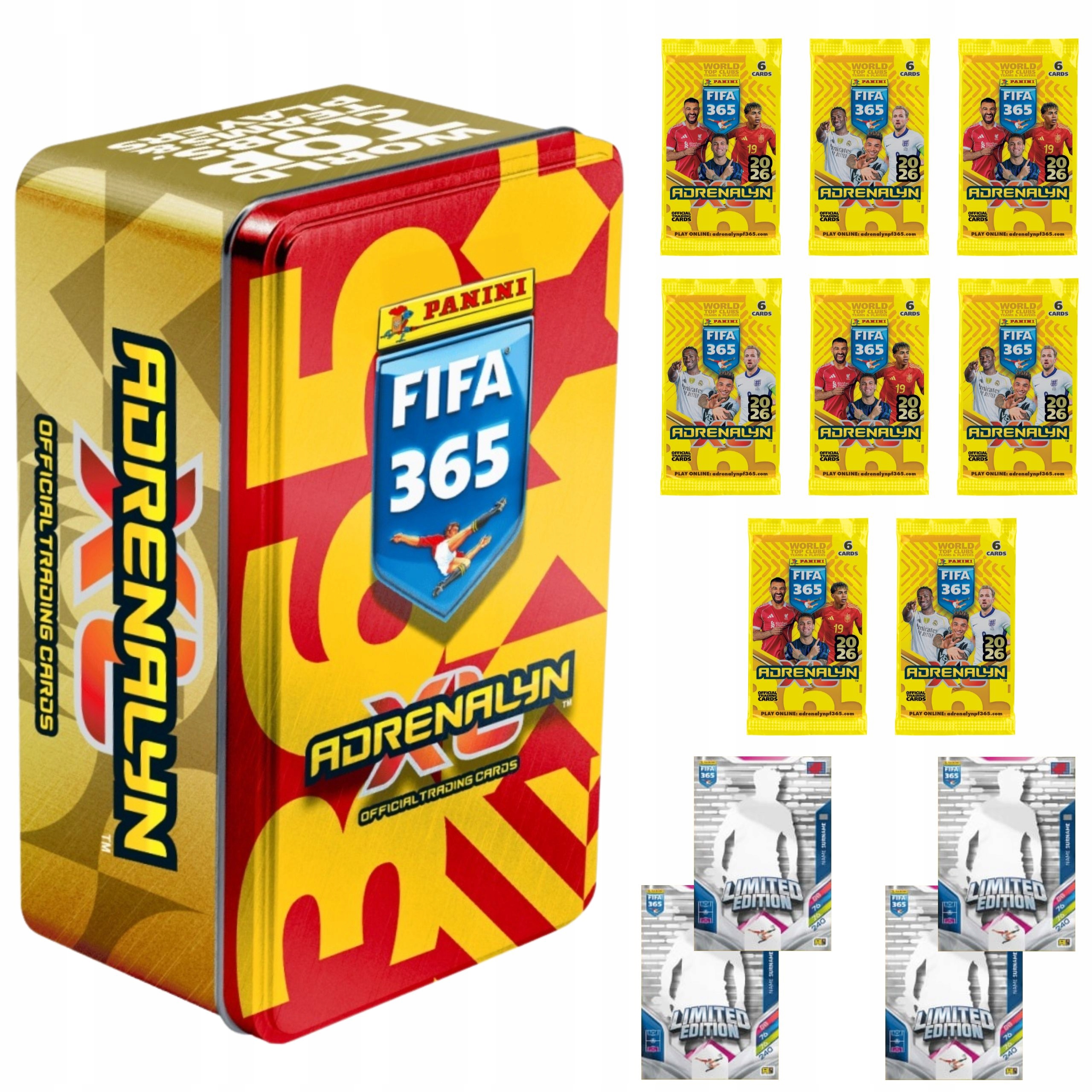 Duża Puszka Kolekcjonera Karty Piłkarskie Fifa 365 2026 Adrenalyn XL Panini
