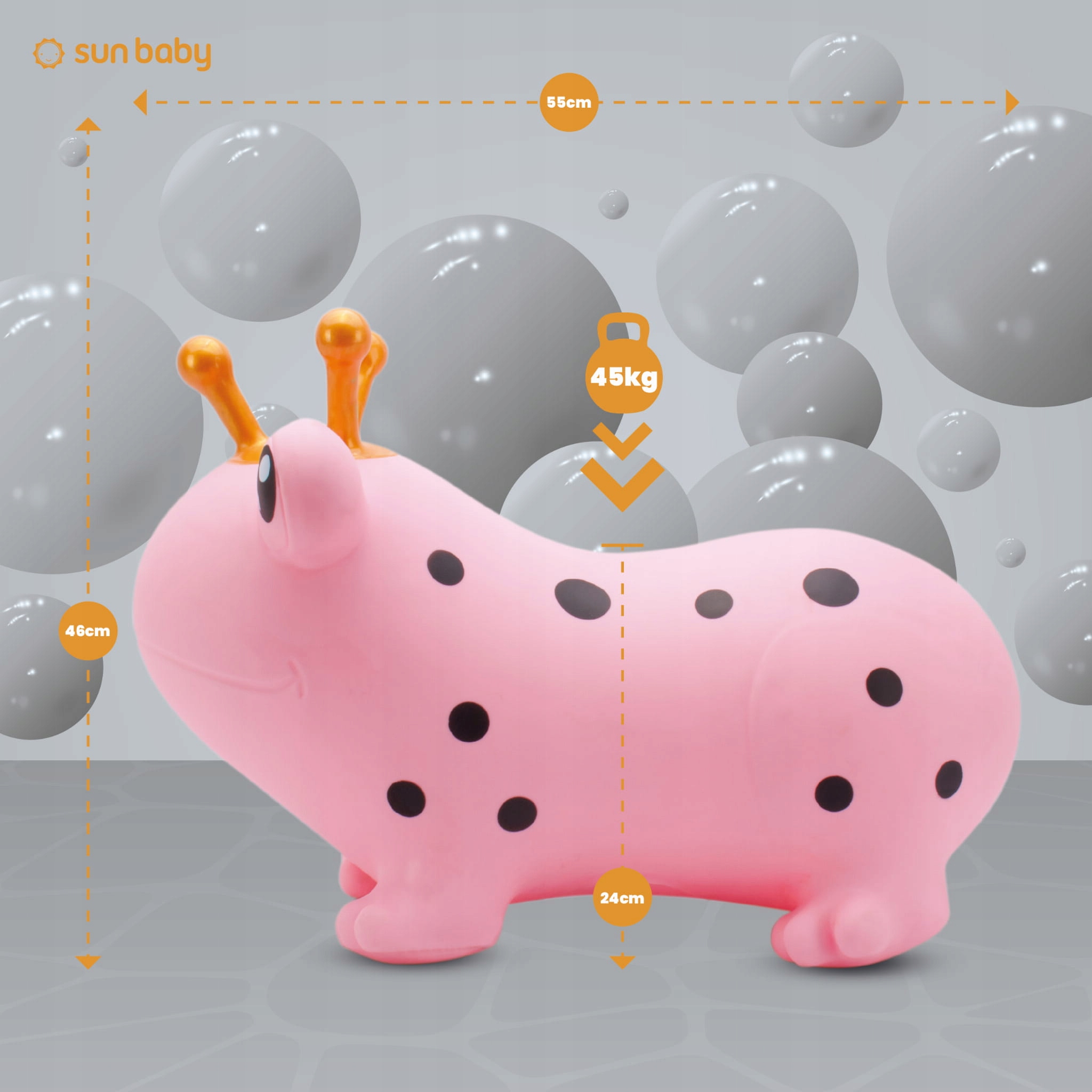 Skoczek dla dzieci do skakania z pompką ŻABA różowy Sun Baby Kod producenta 5907798857852