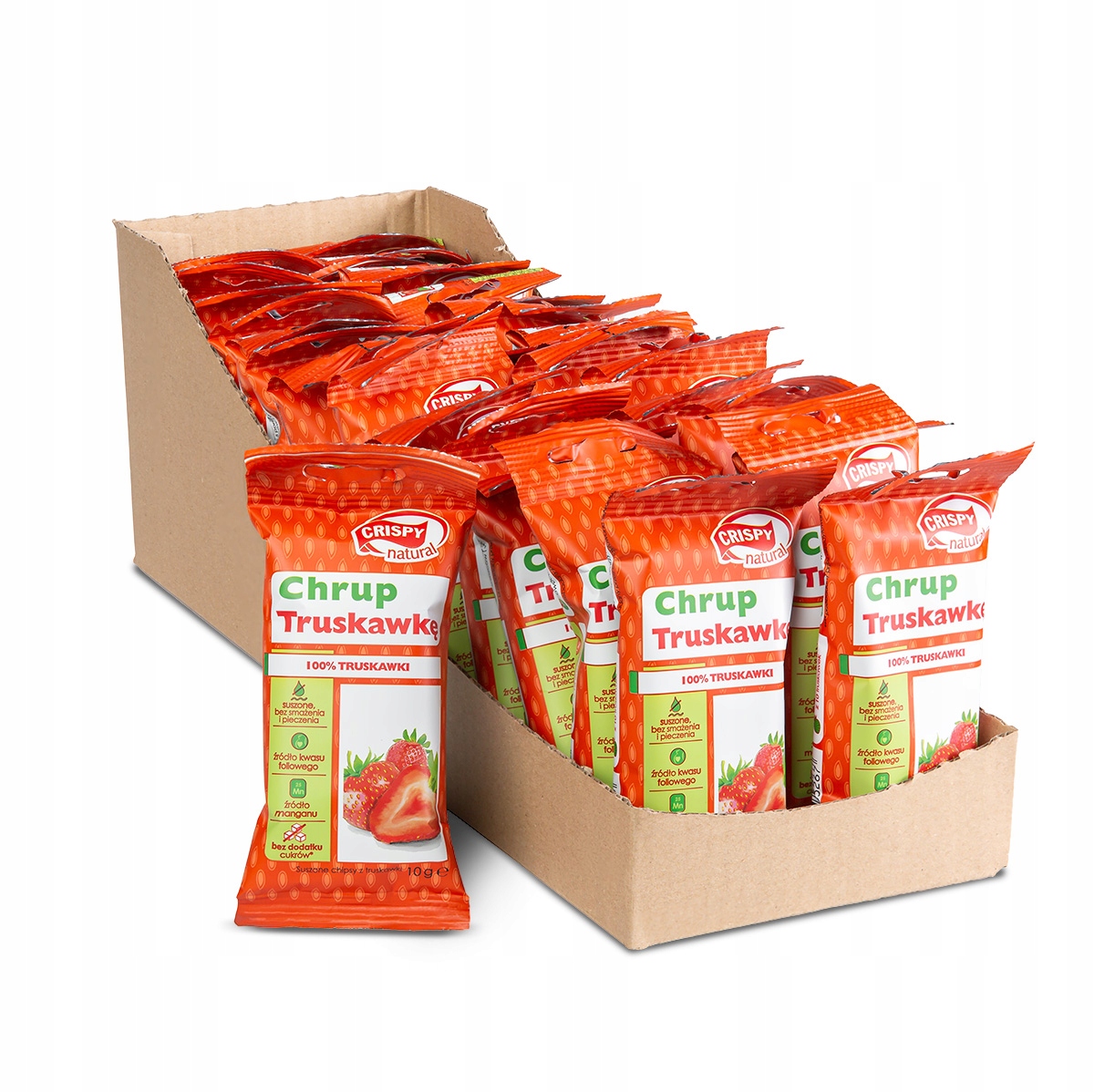 32x Crispy Natural Suszone Chipsy Truskawki 10 g