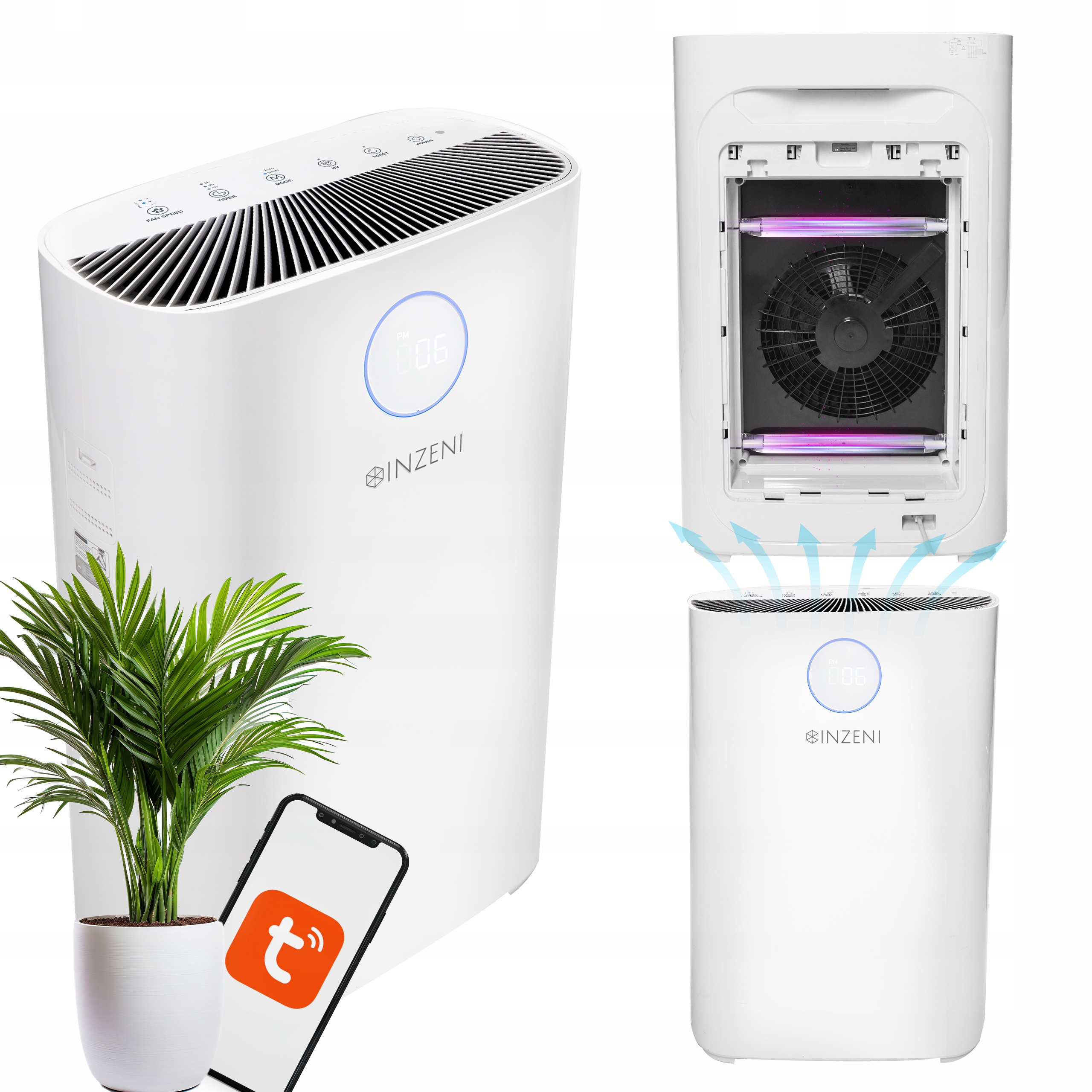 Čistička vzduchu Inzeni AP6006 480m3 WiFi ionizace Uv lampa