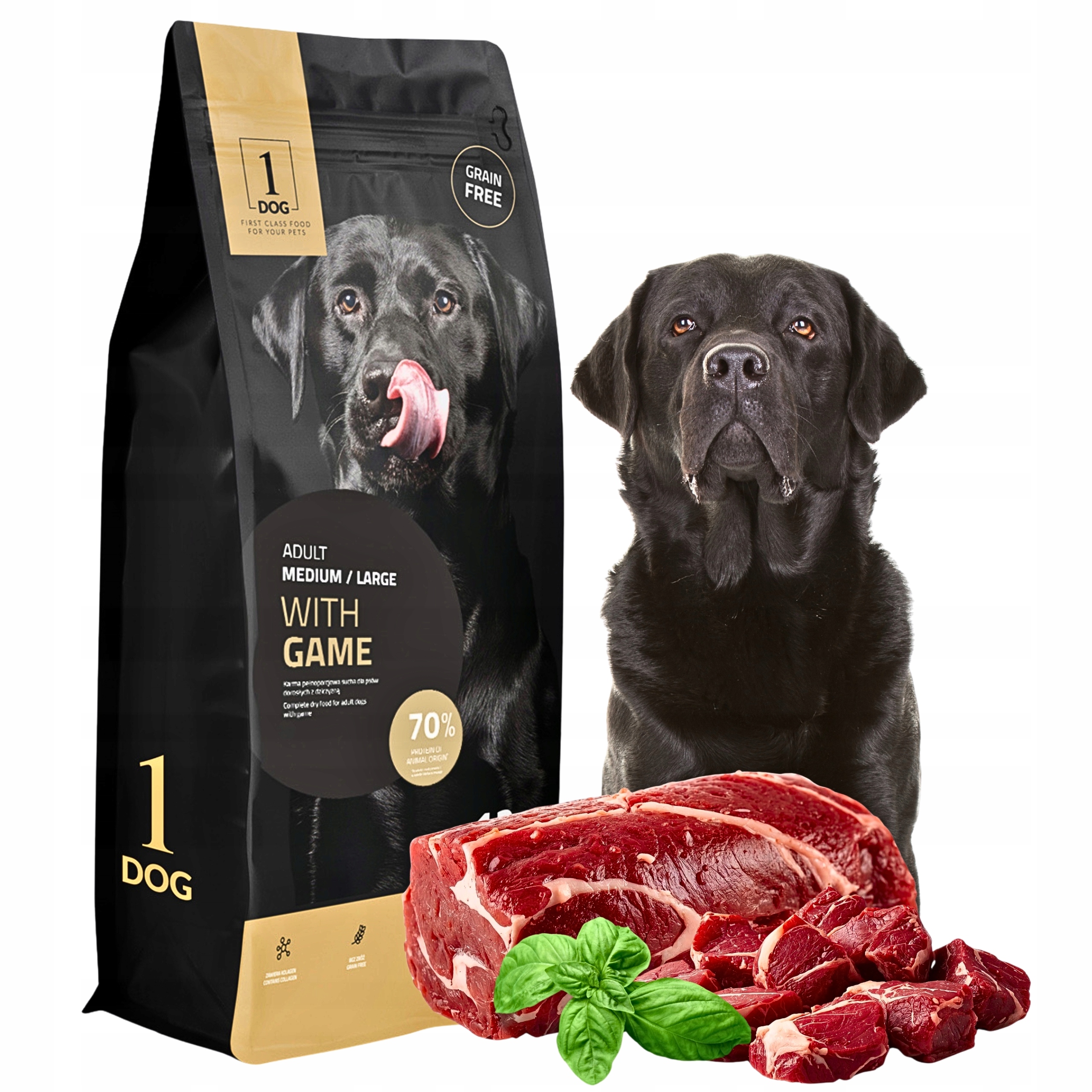 Sucha karma dla psa z dziczyzną średnie duże rasy 12kg 1DOG monobiałkowa