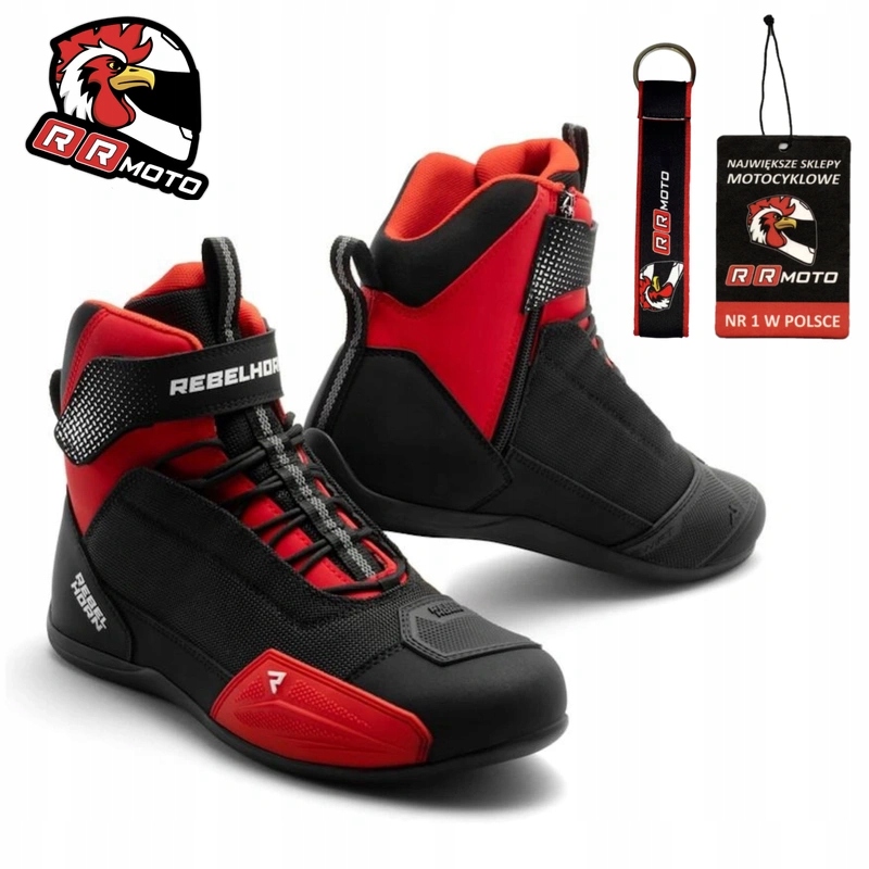 Rebelhorn Swift Krátke motocyklové topánky Black/red čierna červená Darčeky