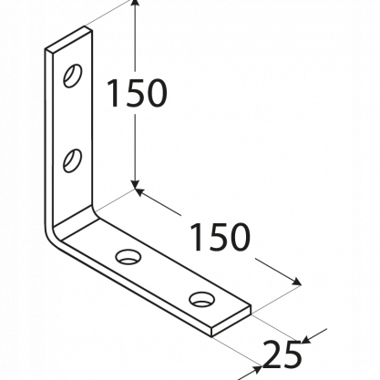 Kątownik wąski łącznik montażowy KW7 150x150x25 EAN (GTIN) 5907708140074