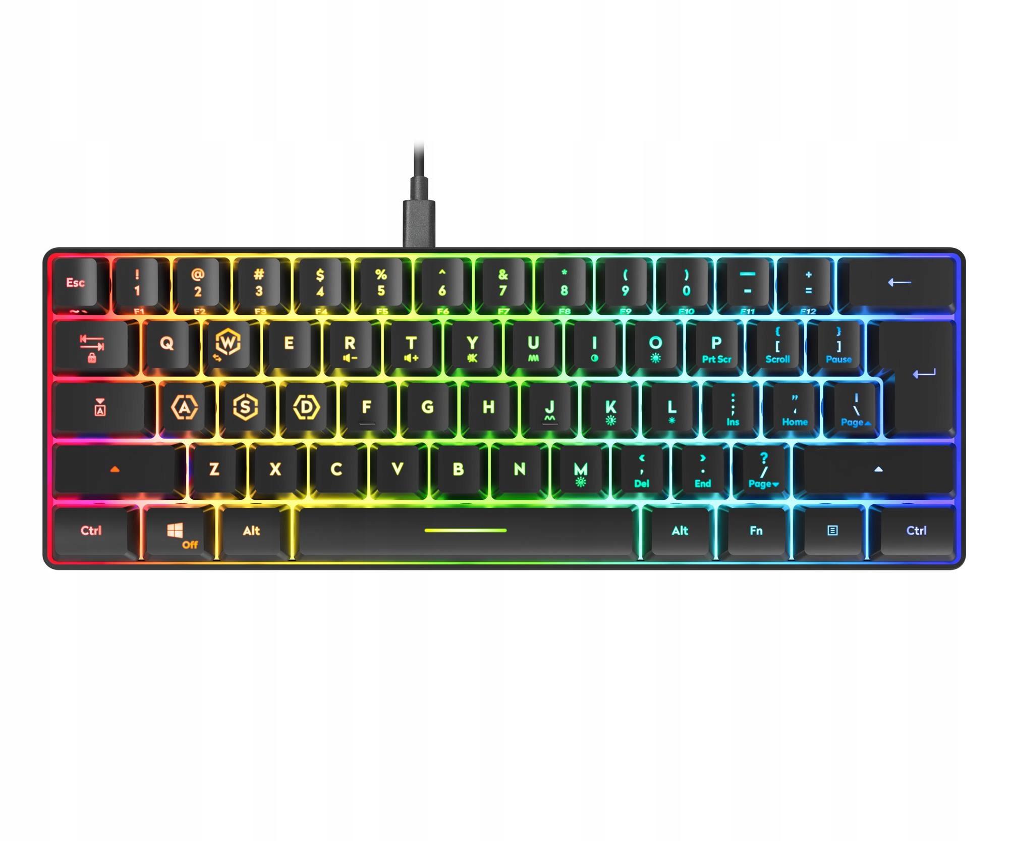 Klawiatura bezprzewodowa SpeedLink Letos Rgb 60% Gaming czarna