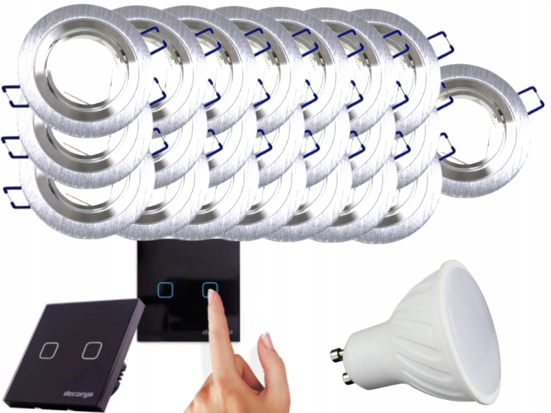 Sada Led stropních světel 22x Vypínač Žárovky