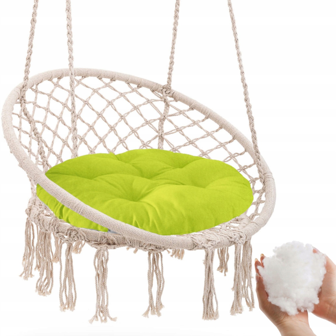 OKRĄGŁA PODUSZKA NA HUŚTAWKĘ FOTEL WISZĄCY 65 CM