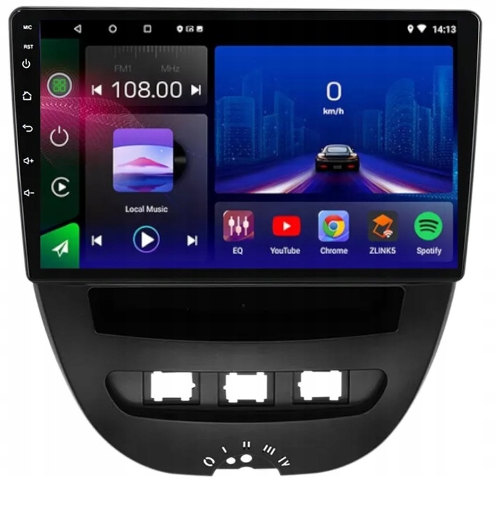Rádio Gps Android Toyota Aygo 2005-2014 Carplay Wifi 2GB 64GB