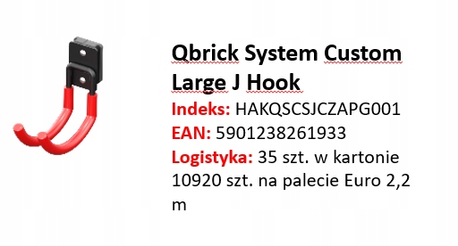 Qbrick System Custom Small J Hook
