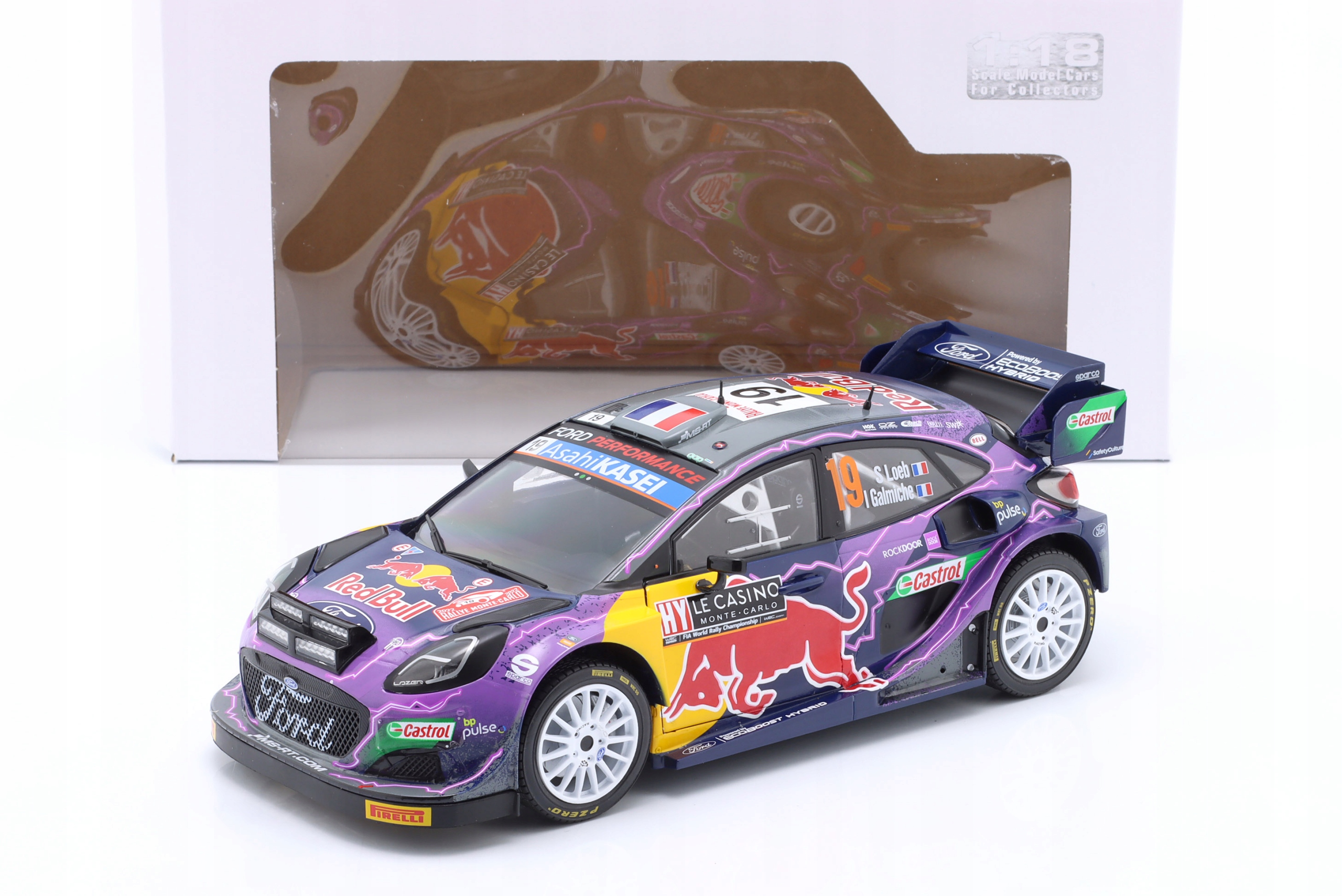 Solido Ford Puma RALLY1 Hybrid #19 S.Loeb Winn Rallye Monte Carlo 2022 1:18