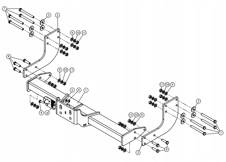 HAK HOLOWNICZY CRAFTER BUS 1KOŁA BEZ STOPNIA MODUL