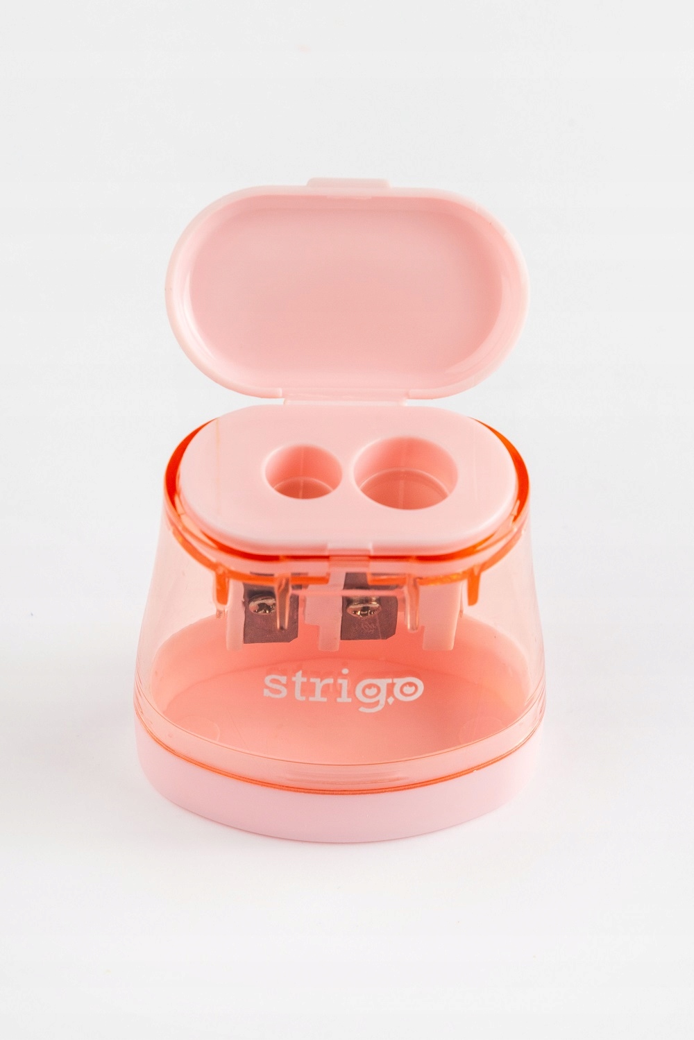 Temperówka na dwie grubości z pojemnikiem transparentna Rodzaj manualna podwójna z pojemnikiem