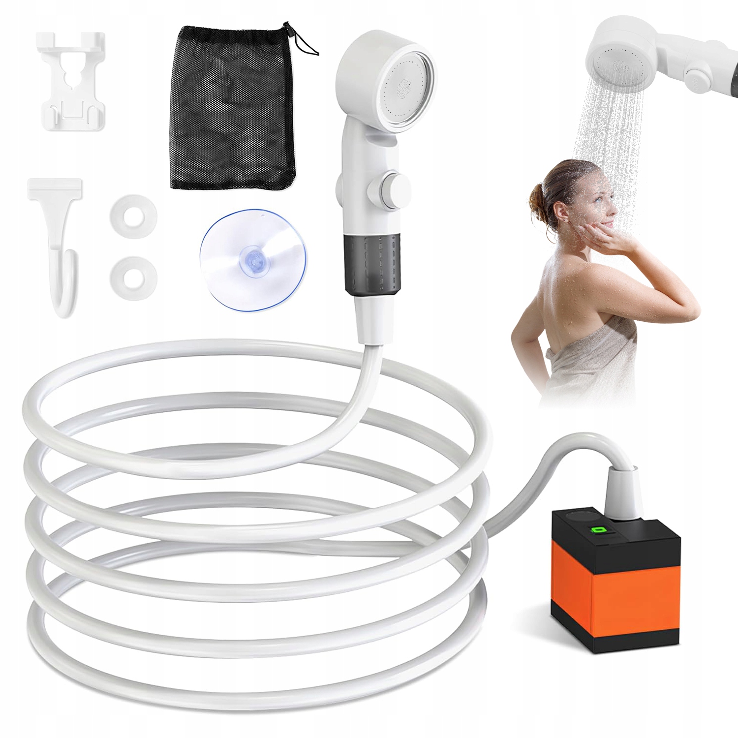 Přenosná Sprchová Sada Usb 5000 Mah Pro Všechna Použití