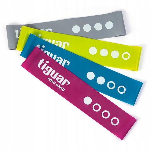 Tiguar Zestaw Gum Do Ćwiczeń 4 Poziomy Mini Bands 4 szt