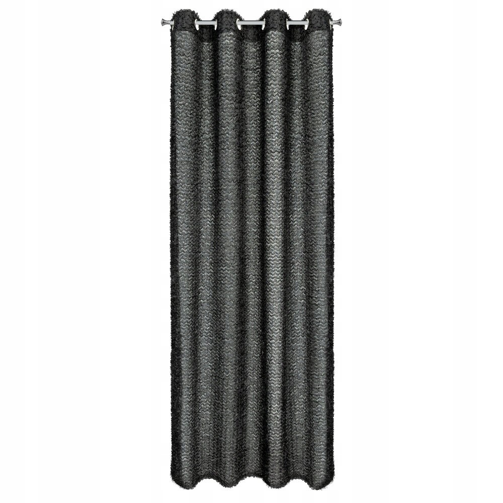 Elegantná hotová záclona Tiffany Eva Minge 135x250 čierna glamour s volánikmi