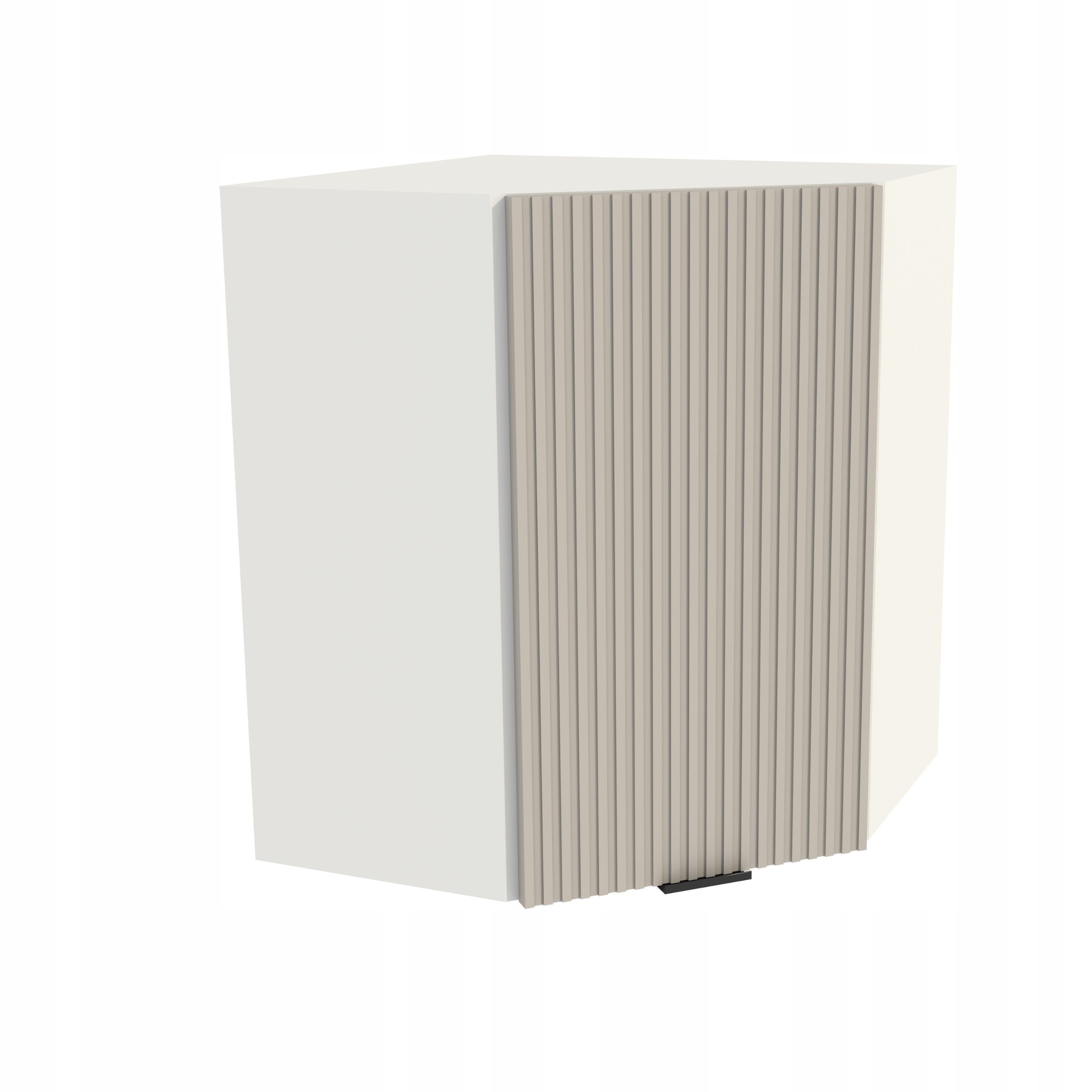 Kuchyňská skříňka horní rohová 60/72 Vigo Bílá přední strana Ryfla Kašmír Mat