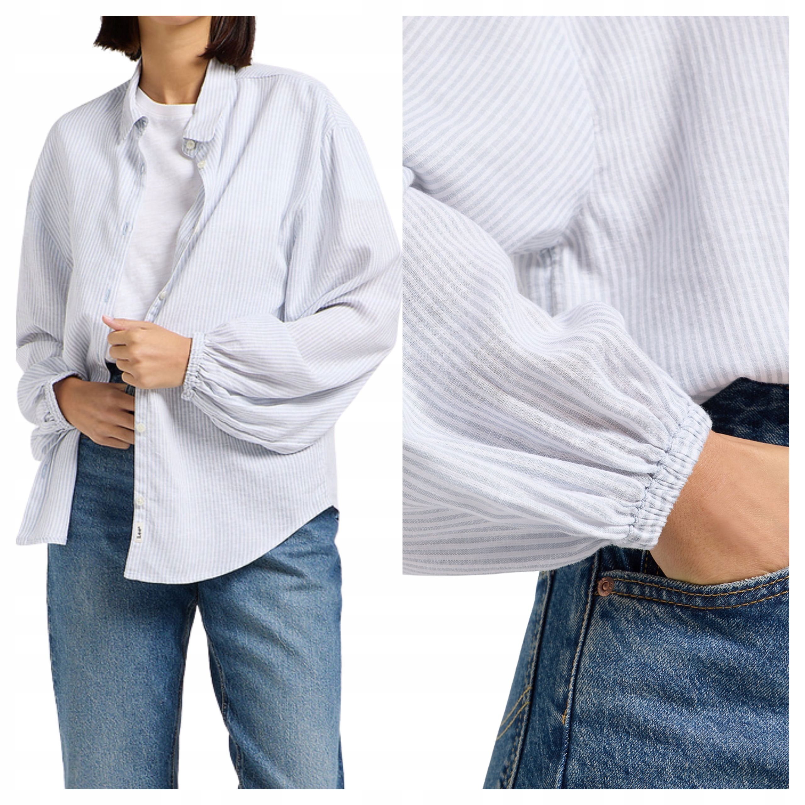 Dámská košile Lee Tie Front Šedá Lněná Regular Fit M