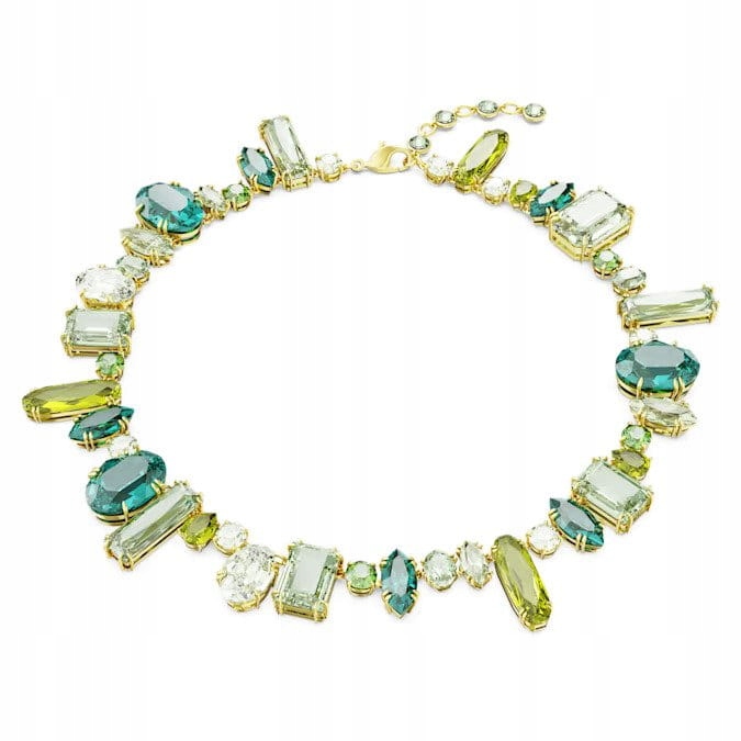 Náhrdelník Swarovski Gema Křišťál zelený Ocel pozlacená, nastavitelný