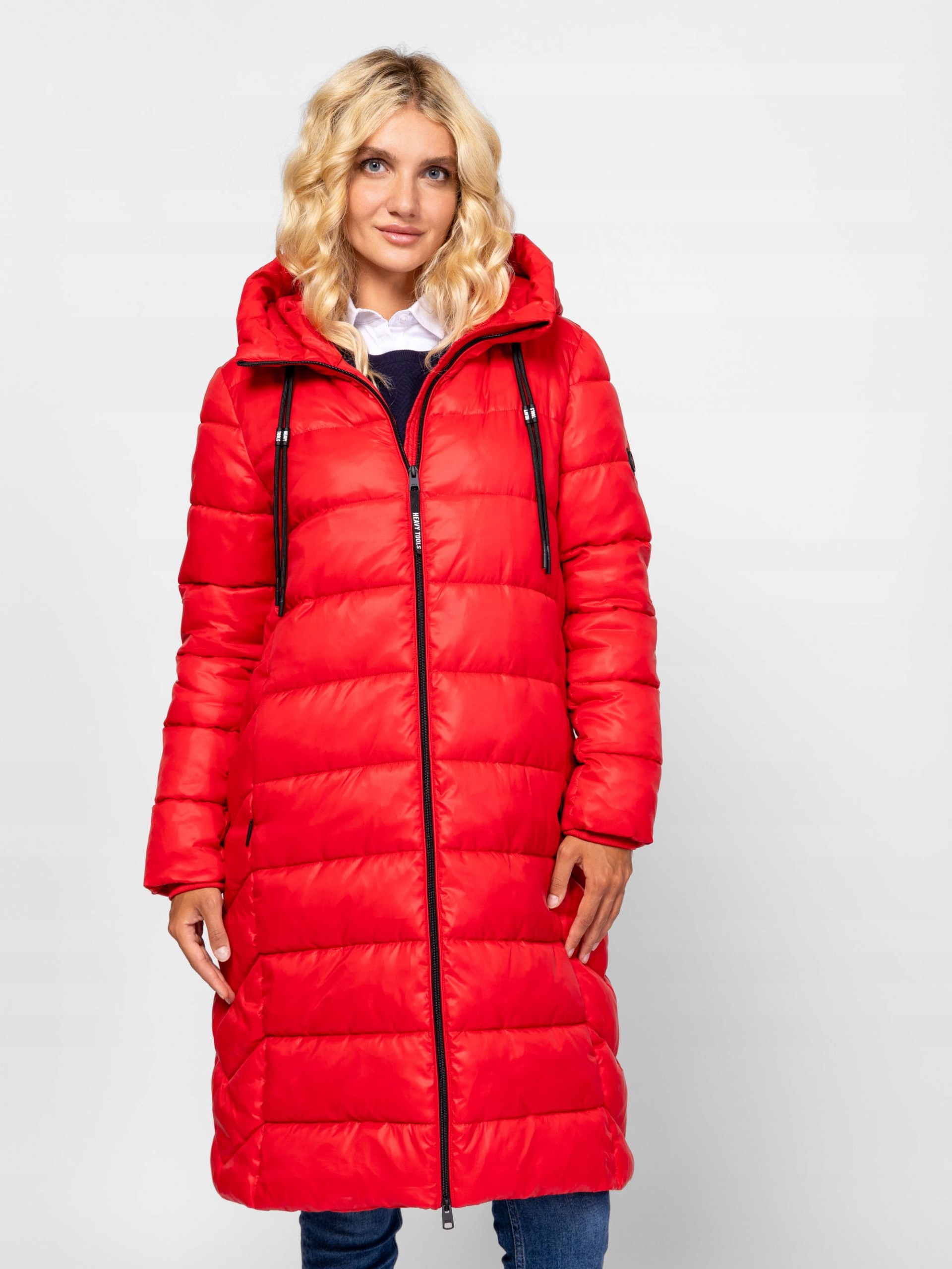 Heavy Tools Dámský Prošívaný Zimní Kabát Nibiaw Warmgray Red Červený Xs