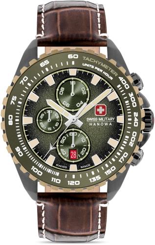 Zegarek męski Swiss Military SMWGC0001840 zielony sportowy wojskowe