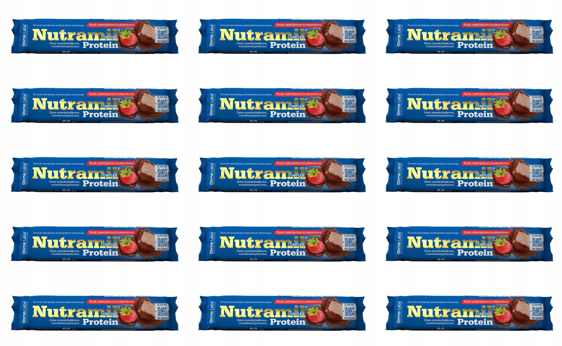 15x 60g Olimp Baton Nutramil Complex Protein czekoladowo-truskawkowy Karton