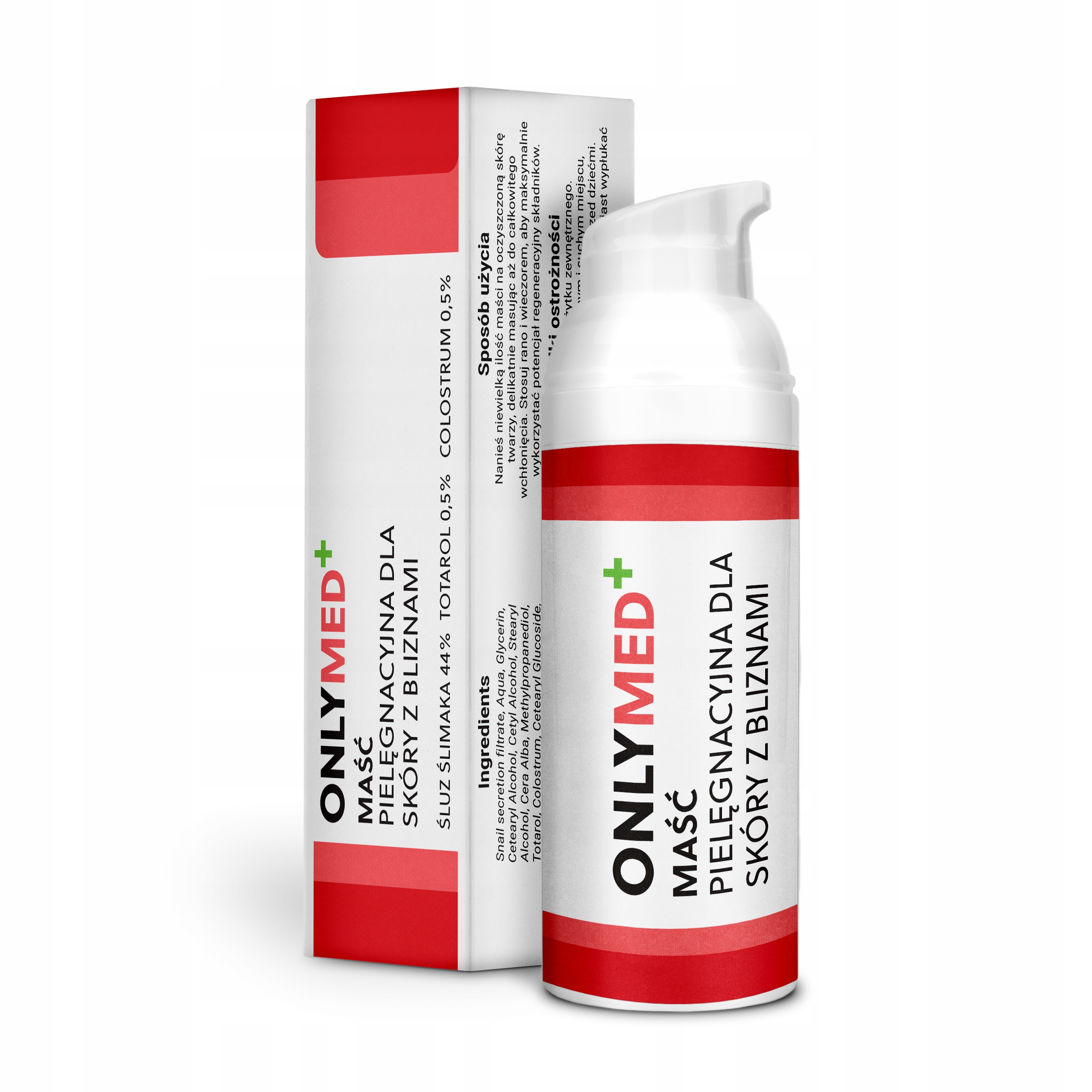 Onlymed Maść na blizny, poparzenia i problemy skórne, śluz ślimaka, 50ml Pl