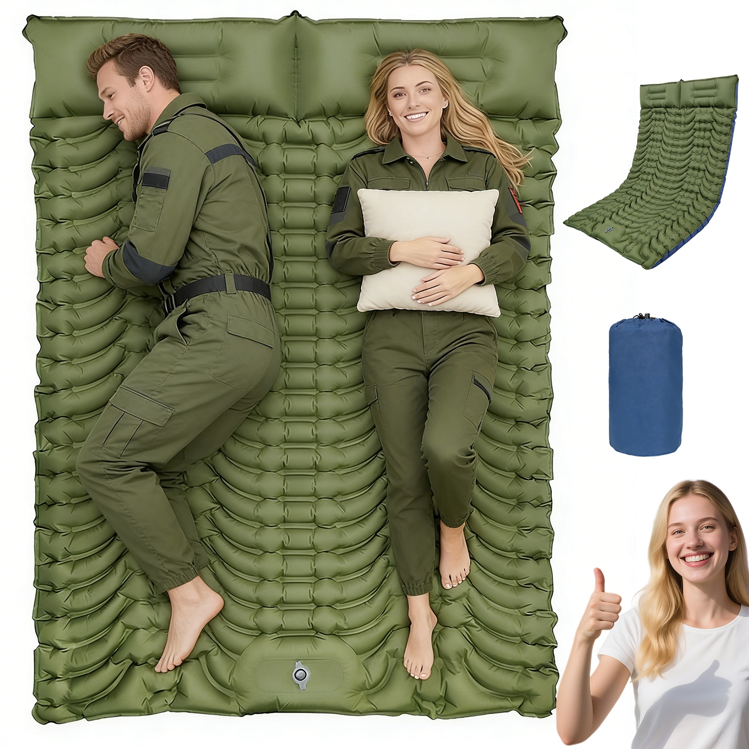 Samonafukovací Karimatka Dvoumístná Turistická Silná 195*135*10 CM