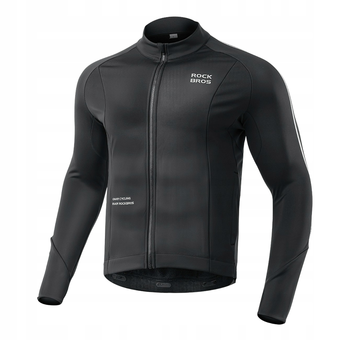 Cyklistický dres s dlouhým rukávem teplý podzim/zima XL černý