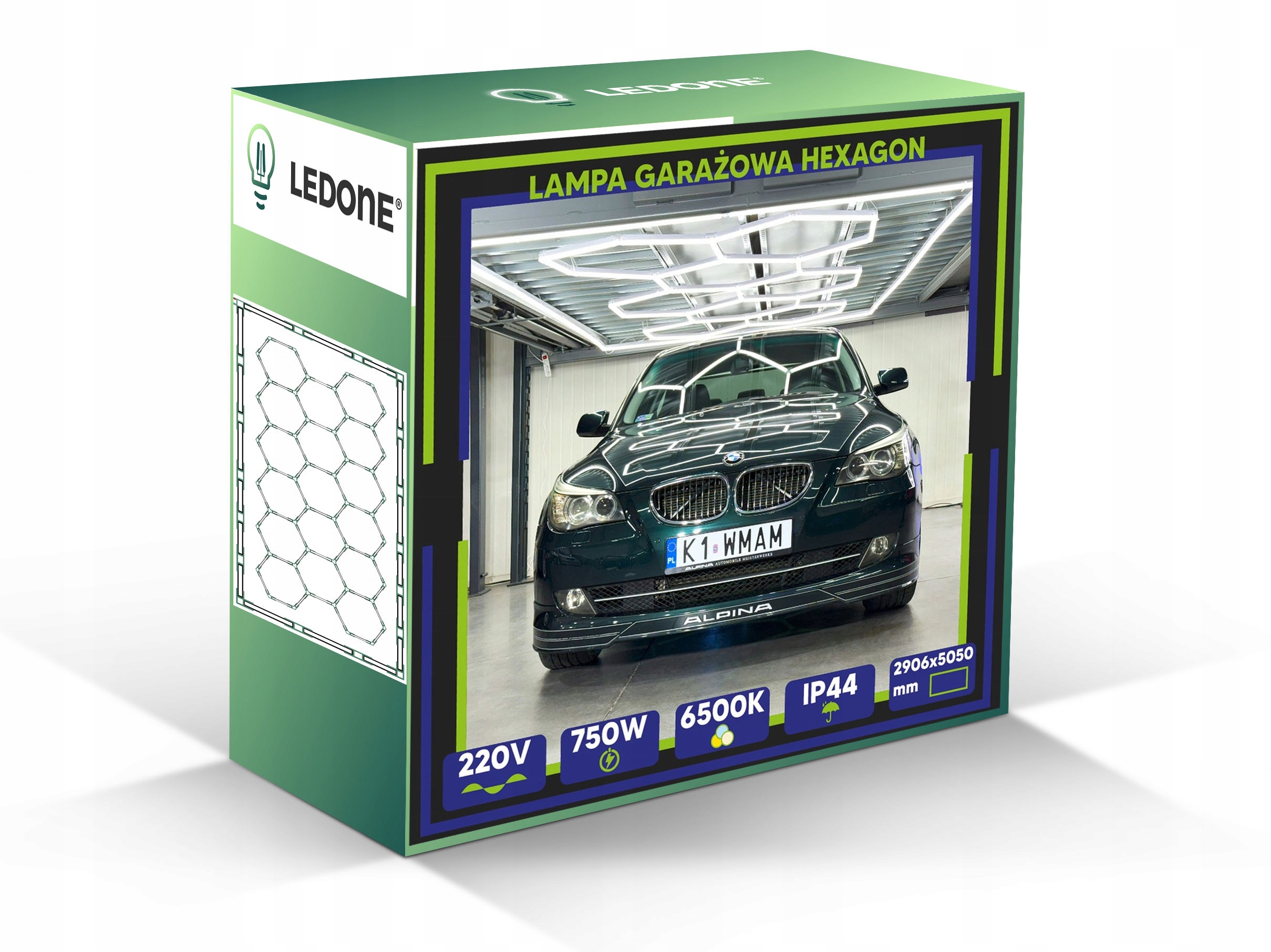 Stropní panel Stropní Svítidlo Led Hexagon 750W 6500K Osvětlení garáže 290 x 505 cm