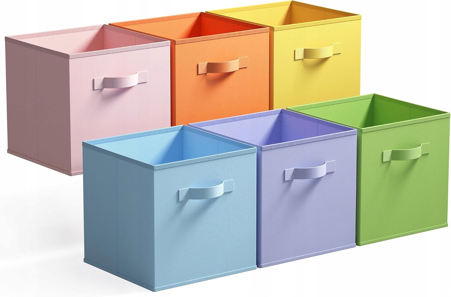 6x Pudełka Na Zabawki Dziecięce 27x27 CM Skrzynki Organizery Składane Duże
